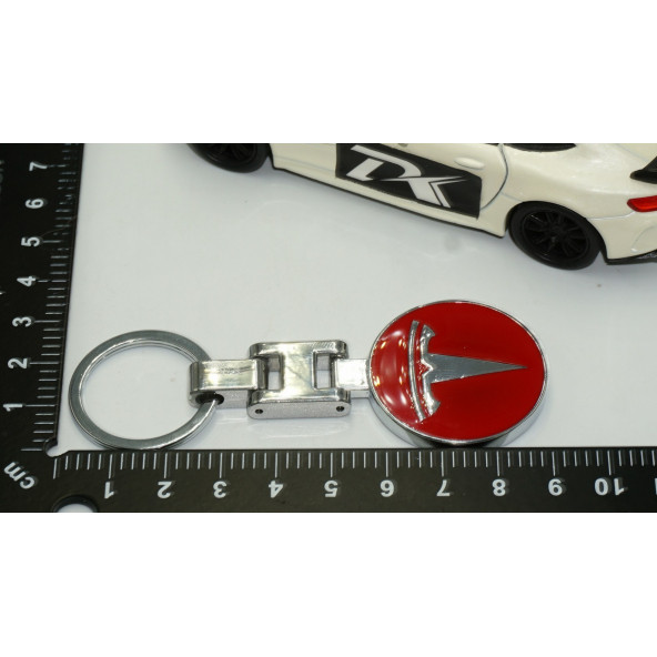 Tesla Logo Model 3 S X Y Kırmızı Metal Çift Yön Anahtarlık - 5