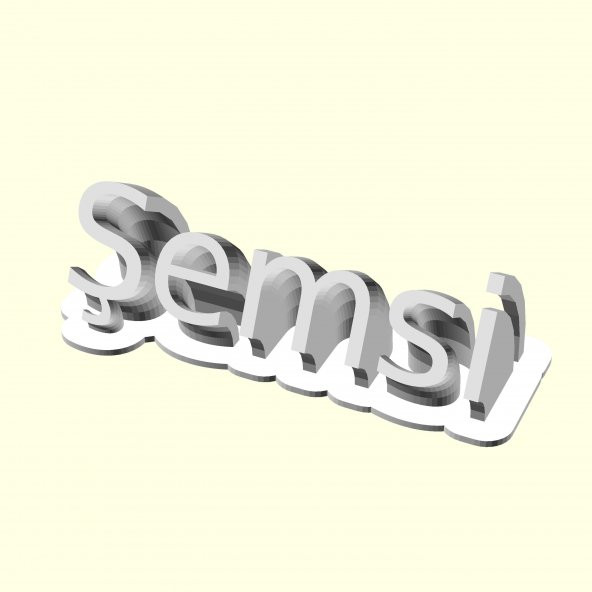 Şemsi Kişiye İsime İsme Özel Üretim Masaüstü İsimlik Sevgiliye Eşe Hediyelik Masa Üstü İsimliği Sümen Ofis Hediyesi Dekoratif Organik Plastik - 1