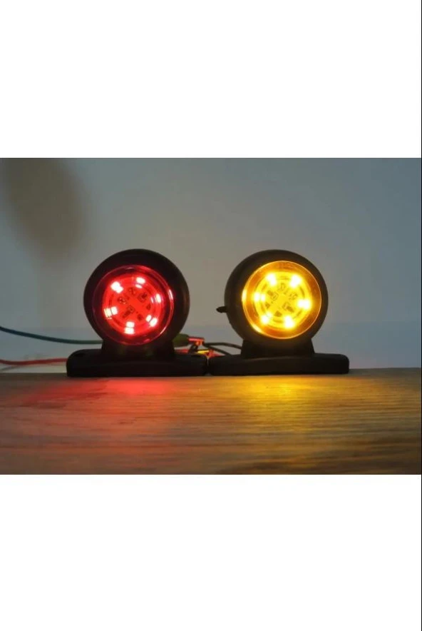 OTO MOTTO Mini Takoz Lamba Tek Ledli Sarı-Kırmızı 12v-24v 1 Adet - 2