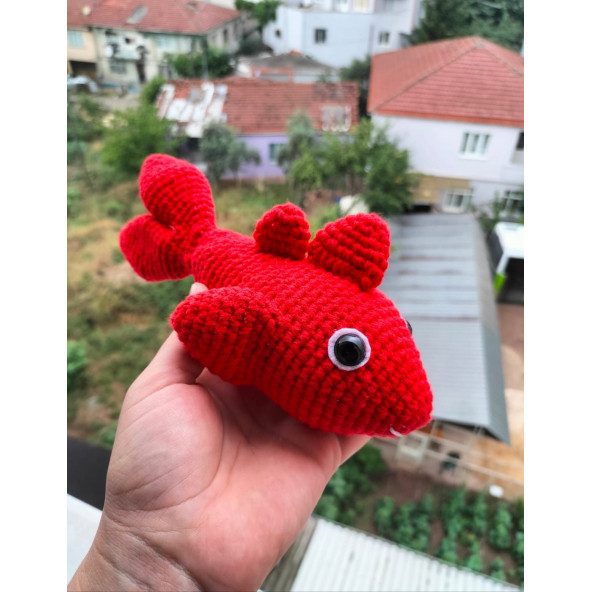 Amigurumi kırmızı balık sevimli oyuncak