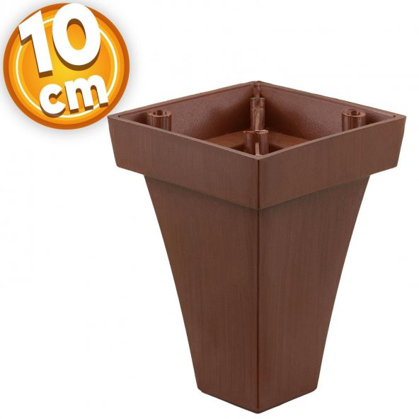 Lüks Mobilya Kanepe Sehpa TV Ünitesi Koltuk Ayağı 10 cm Kahverengi Ahşap Desenli Baza Ayak