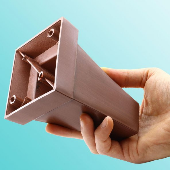 Lüks Mobilya Kanepe Sehpa TV Ünitesi Koltuk Ayağı 10 cm Kahverengi Ahşap Desenli Baza Ayak - 2