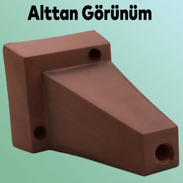 Lüks Mobilya Kanepe Sehpa TV Ünitesi Koltuk Ayağı 10 cm Kahverengi Ahşap Desenli Baza Ayak - 5