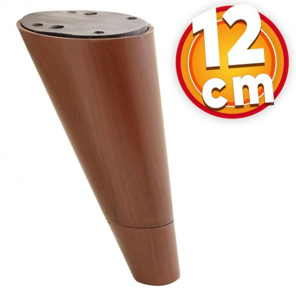 Lüks Mobilya Kanepe Sehpa TV Ünitesi Koltuk Ayağı 12 cm Kahverengi Oval Baza Ayak - 1