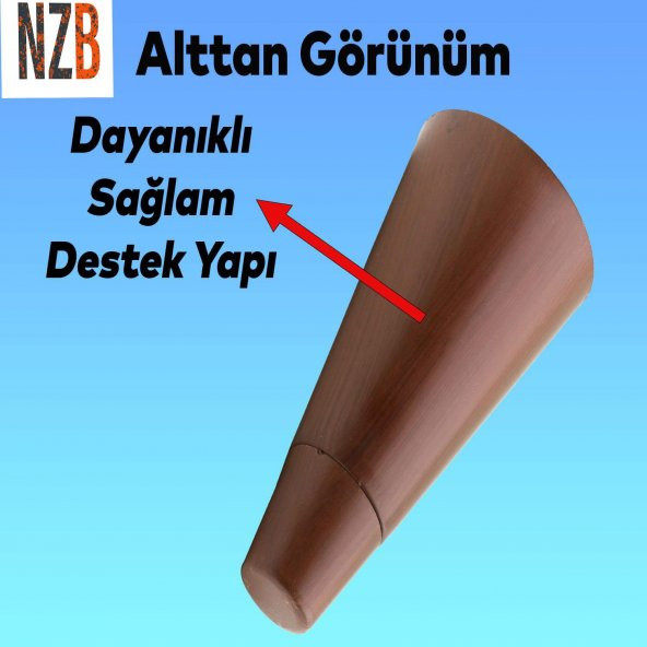 Lüks Mobilya Kanepe Sehpa TV Ünitesi Koltuk Ayağı 12 cm Kahverengi Oval Baza Ayak - 3