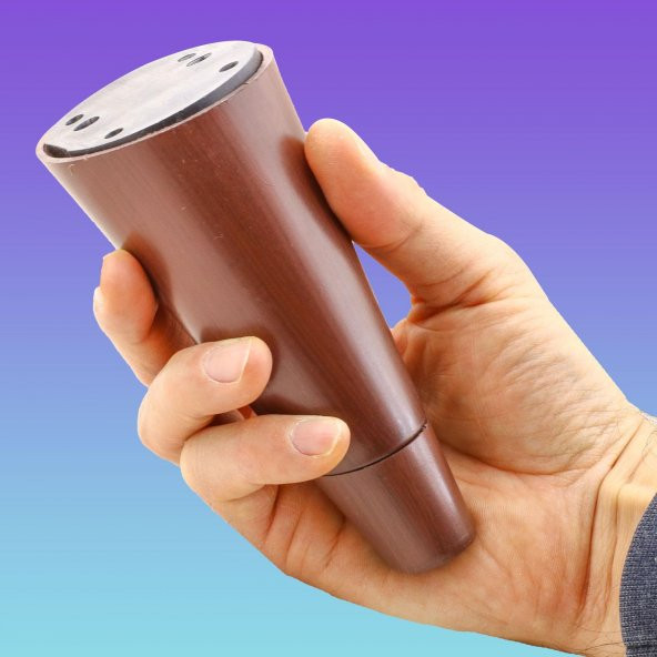 Lüks Mobilya Kanepe Sehpa TV Ünitesi Koltuk Ayağı 12 cm Kahverengi Oval Baza Ayak - 4