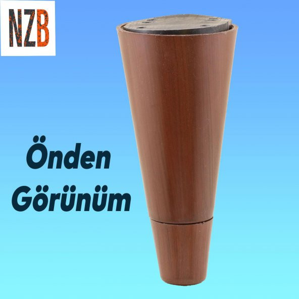 Lüks Mobilya Kanepe Sehpa TV Ünitesi Koltuk Ayağı 12 cm Kahverengi Oval Baza Ayak - 6