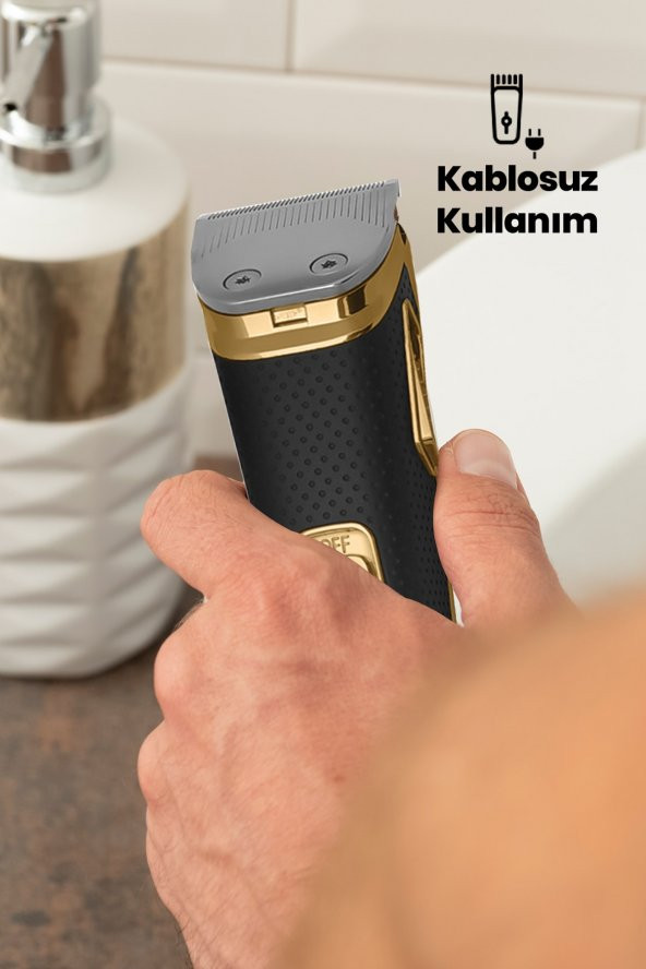Goldmaster Zenith Çift Port Şarj Girişli Kablolu Kablosuz Kullanım Erkek Bakım Seti - 3