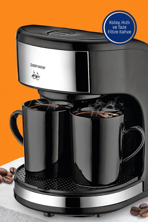 GoldMaster Colombia Yıkanabilir Filtreli Çift Kupalı Filtre Kahve Makinesi - 2