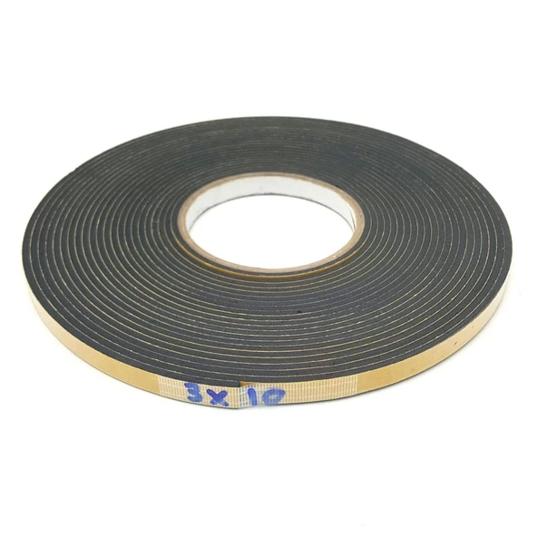 Contacall Yapışkan Kapı Pencere Bandı Süngeri Yalıtım Süngeri Eva-3Mmx10Mm-Siyah-10 Metre