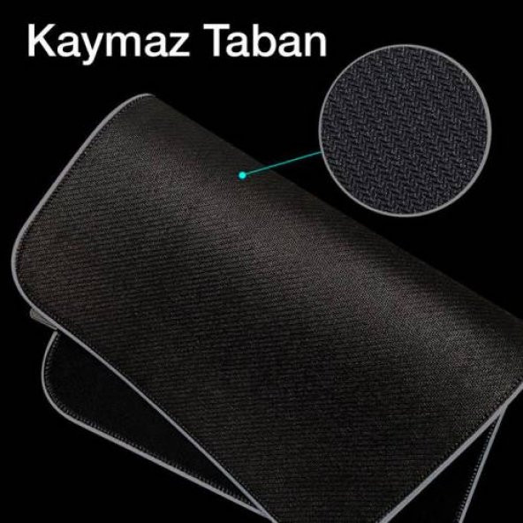 Polham RGB Işıklı Mouse Pad, 14 Işık Modlu Kaymaz Tabanlı Kauçuk Kumaş Mouse Pad 300*250*4MM - 4