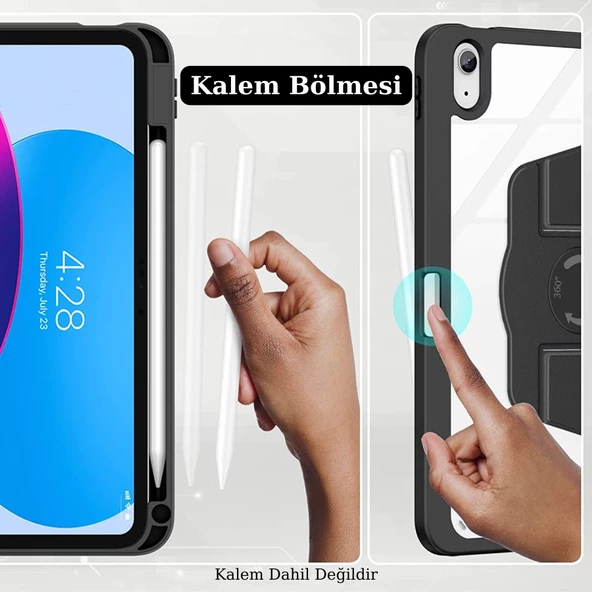 iPad Air 10.9 10.Nesil Uyumlu 360° Dönebilen Pino Tablet Kılıfı - Resim 4