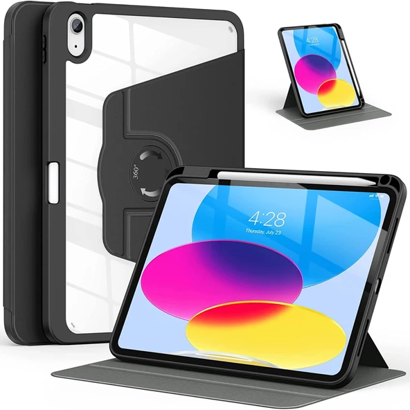 iPad Air 10.9 10.Nesil Uyumlu 360° Dönebilen Pino Tablet Kılıfı - Resim 7