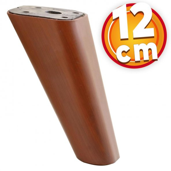 Lüks Mobilya Kanepe Sehpa TV Ünitesi Koltuk Ayağı 12 cm Kahverengi Oval Baza Ayak