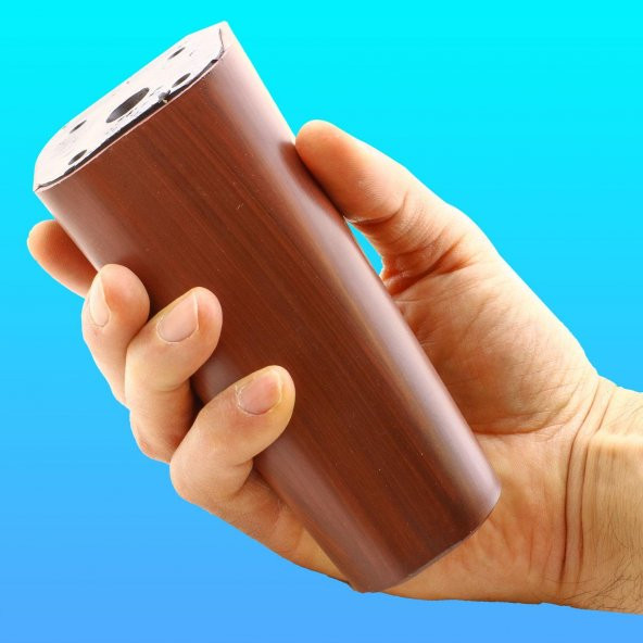 Lüks Mobilya Kanepe Sehpa TV Ünitesi Koltuk Ayağı 12 cm Kahverengi Oval Baza Ayak - 6