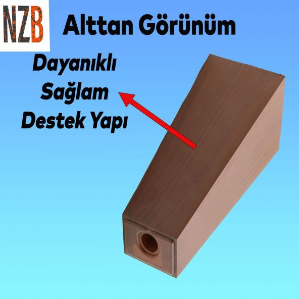 Lüks Mobilya Kanepe Sehpa TV Ünitesi Koltuk Ayağı 12 cm Kahverengi Baza Ayak - Resim 3