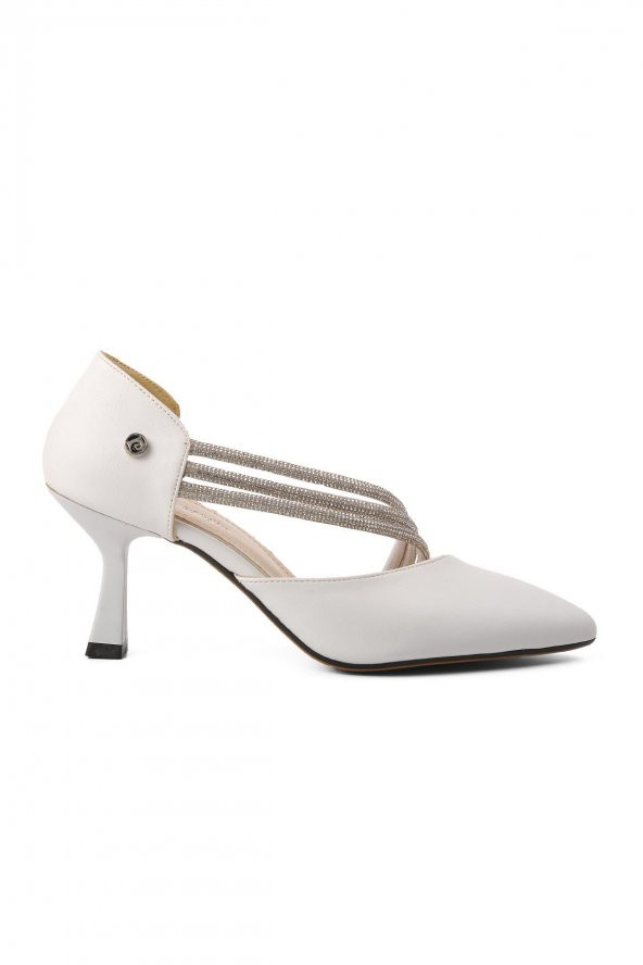 Pierre Cardin PC-52225 Beyaz Cilt Kadın Abiye Ayakkabı
