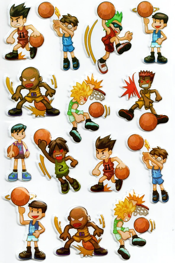 Sticker Kabartmalı A4 boyutunda Stiker Defter, planlayıcı etiket (Lim247) - Basketbol