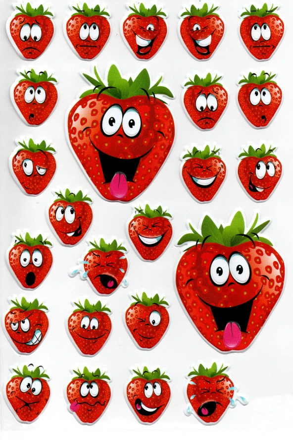 Sticker Kabartmalı A4 boyutunda Stiker Defter, planlayıcı etiket, -(Lim061) - Çilek