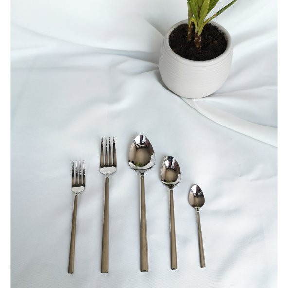 60 Parça Elit Sade Çatal Kaşık Seti Kutulu - 2