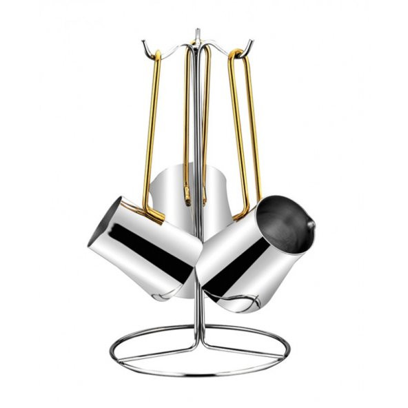 Piramit Gold 3lü Cezve Seti Standlı - 3