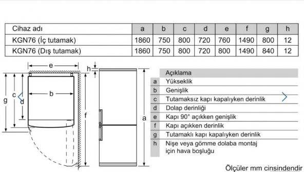 PROFİLO BD3076WEVN BZD-NOFROST-578 LT-ALTTAN - 7
