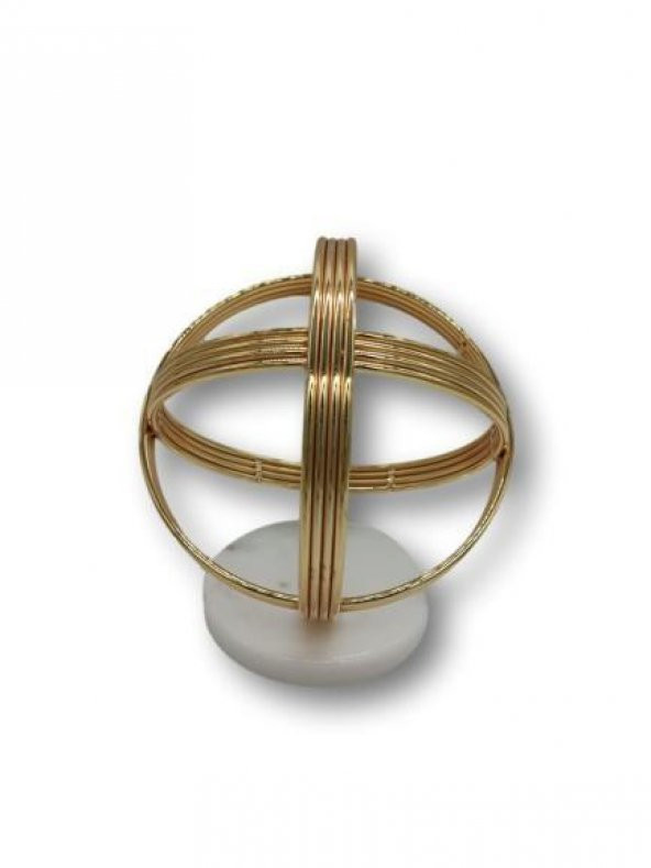 Crearthome Dekoratif Yumak Model Büyük Boy Metal Gold Aksesuar SZR-198507 - 2