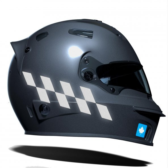 Reflektif Gri Damalı Kask Motosiklet Sticker Takımı Çınar Extreme