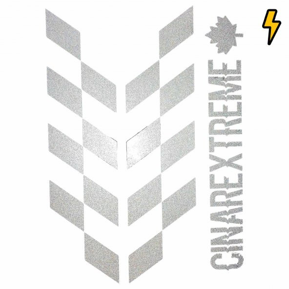 Reflektif Gri Damalı Kask Motosiklet Sticker Takımı Çınar Extreme - 2