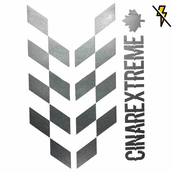 Reflektif Gri Damalı Kask Motosiklet Sticker Takımı Çınar Extreme - 3