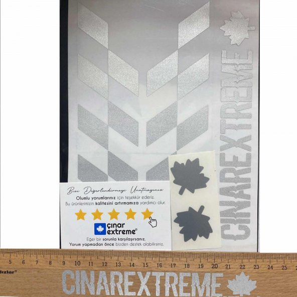 Reflektif Gri Damalı Kask Motosiklet Sticker Takımı Çınar Extreme - 6