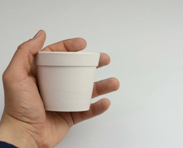 Minyatür Mini Saksı Boyanabilir Obje Seramik Bisküvi  6 cm (Ham Ürün) ürün görseli 1