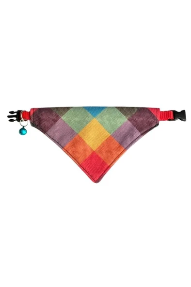 Coco Pet Fular Kare Desenli Ayarlanabilir Bandana Kedi Tasması ürün görseli