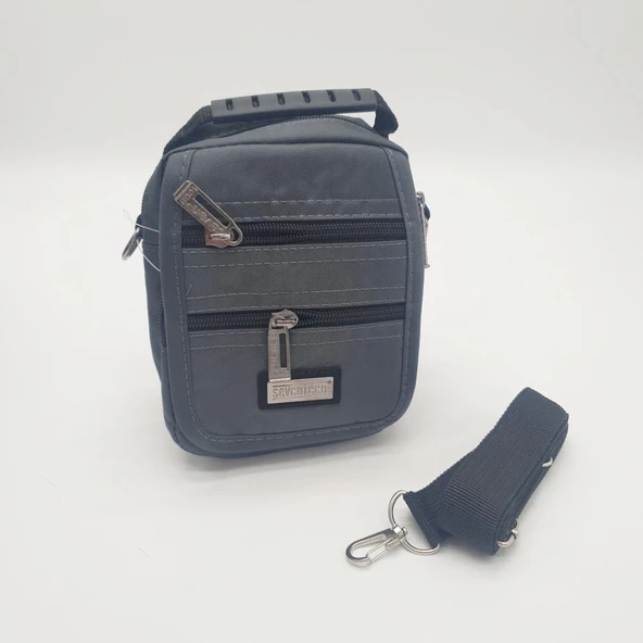 Yatay Fermuarlı Mini Boy Erkek El Çantası - 4