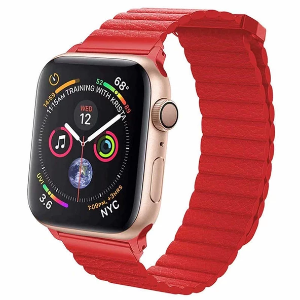 Apple Watch 40mm KRD-09 Mıknatıslı Deri Kordon