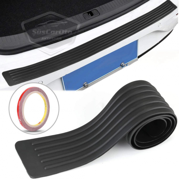 Üniversal Her Araca Uyumlu Arka Tampon Eşiği Koruyucu Bagaj Kapı Eşiği Koruma Bandı Siyah Kauçuk ürün görseli