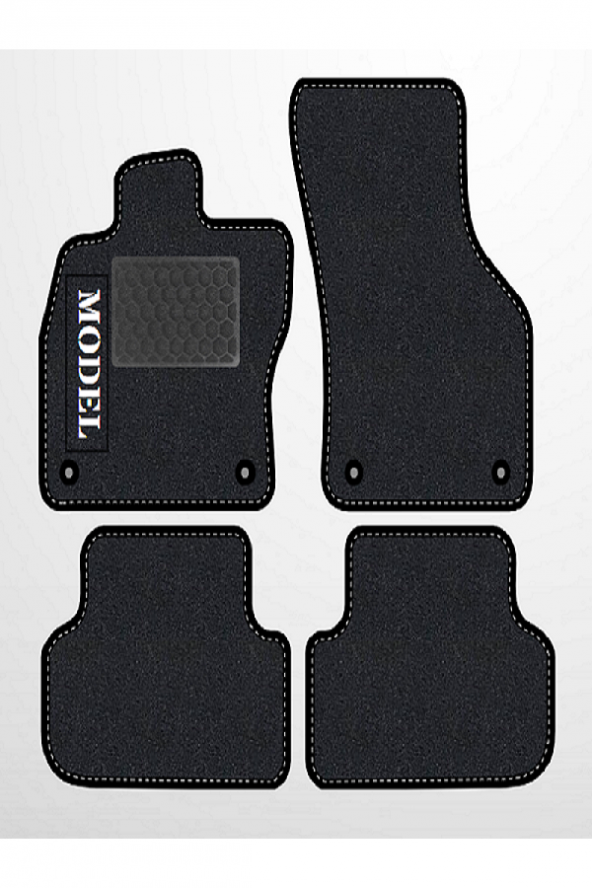 MİNİ COOPER ONE 2002-2006  Siyah Halı Kırmızı Kenar Yeşil Dikiş Petek Topuk