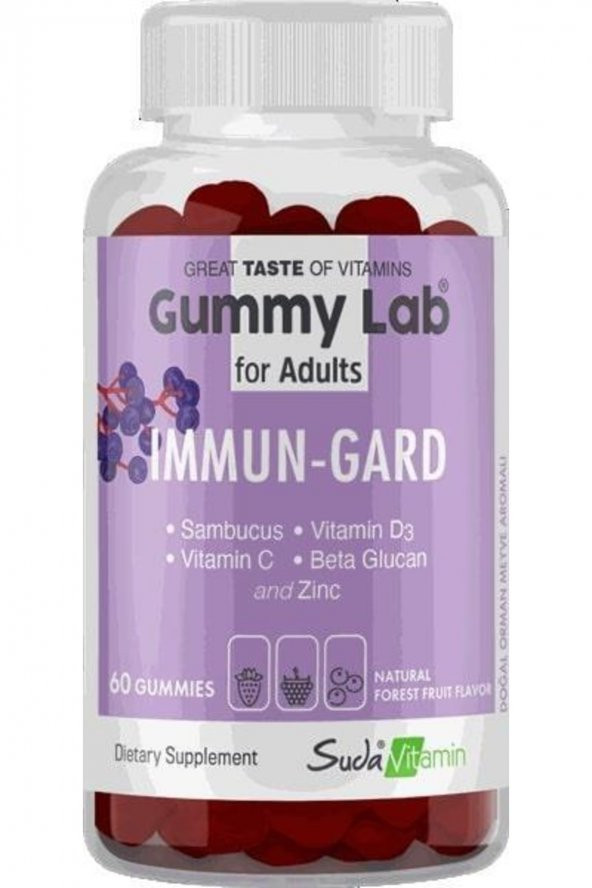 Suda Vitamin Gummy Lab Immun Gard Orman Meyveli 60 Gummies