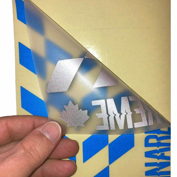Reflektif Mavi Damalı Kask Motosiklet Sticker Takımı Çınar Extreme - 4