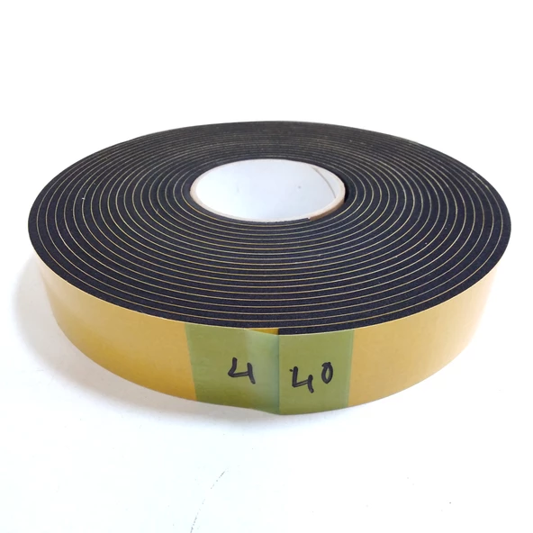 Contacall Kapı Pencere İzolasyon Bandı Yapışkan Sünger 4 mm Kalınlık 40 mm Genişlik 10 Metre Uzunluk / EVA-4*40