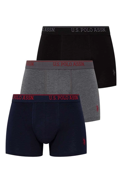 U.s Polo Assn. 80097 Erkek 3'lü Pamuklu Boxer - 11
