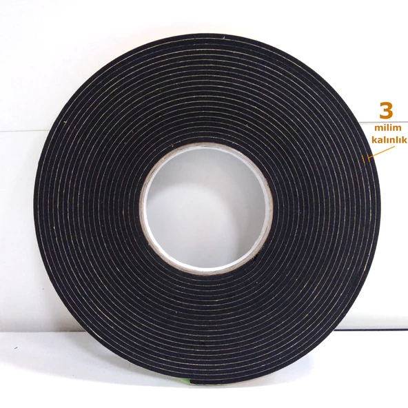 Contacall Kapı Pencere İzolasyon Bandı / Kapı Pencere Yalıtım Süngeri EPDM-3 mm Kalınlık 10 mm Genişlik 10 Metre Uzunluk - Resim 3