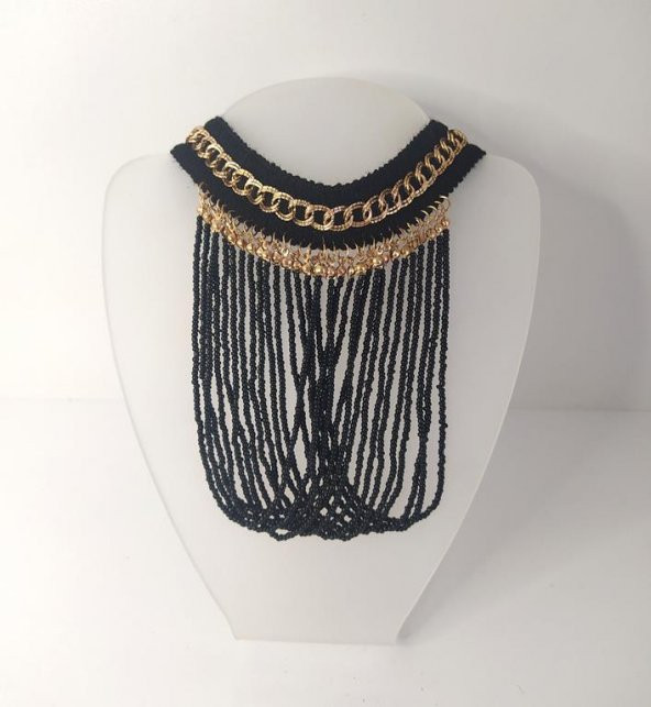 Kolye Gerdanlık Kadın Choker Bohem Kolyeler El Yapımı Uzun Püskül Boncuklar Bayan Kolye Takı Tasma