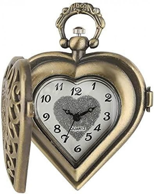 Valkyrie Kalpli Zincirli Köstekli Saat Kolye Bronz - 2