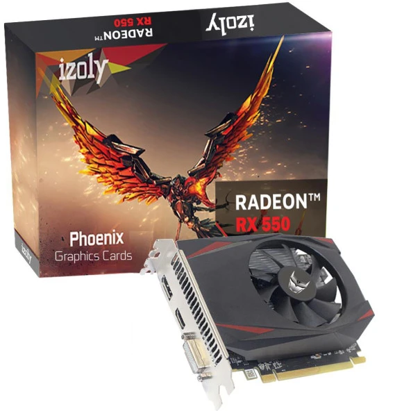 İzoly AMD Radeon RX550 4GB GDDR5 128 Bit  DVI/HDMI/DP Ekran Kartı