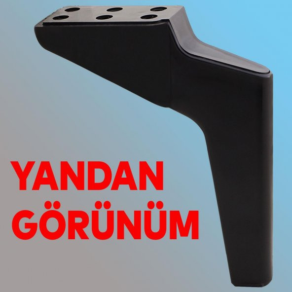Lüks Mobilya Kanepe Sehpa TV Ünitesi Koltuk Ayağı 19 cm Siyah Baza Ayak - 5