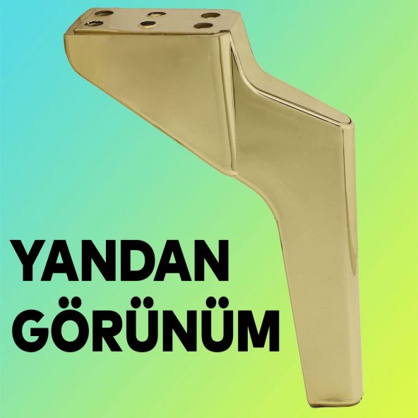 Lüks Mobilya Kanepe Sehpa TV Ünitesi Koltuk Ayağı 19 cm Gold Altın Baza Ayak - 5