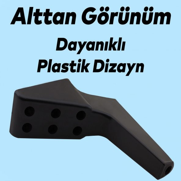 Lüks Mobilya Kanepe Sehpa TV Ünitesi Koltuk Ayağı 16 cm Siyah Baza Ayak - 4