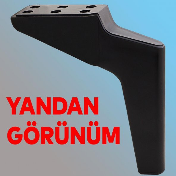 Lüks Mobilya Kanepe Sehpa TV Ünitesi Koltuk Ayağı 16 cm Siyah Baza Ayak - 6