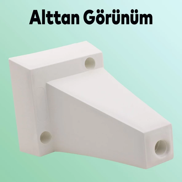 Dolap Venüs Lüks Mobilya Kanepe Sehpa Tv Ünitesi Koltuk Ayağı 10 Cm Beyaz Baza Ayakları - 4